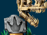 a lego t - rex that is sitting on top of a table