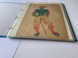 a book with a drawing of a man holding a sword