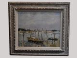une image d'une peinture de bateaux sur l'eau