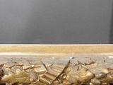 a picture of a picture of a wood frame with gold paint