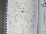 a picture of a book with a drawing of a cat on it