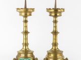 pair of antique brass candlesticks