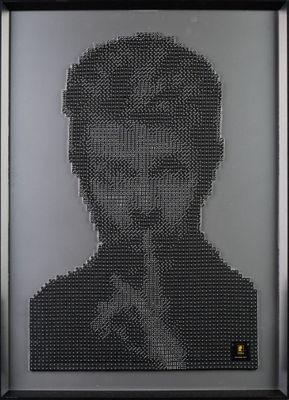 IDÉKA "David Bowie" collage de dés, SBD, contre signé au dos…