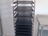 an image of a rack of trays in a kitchen