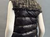chanel black and white tweed gilet vest