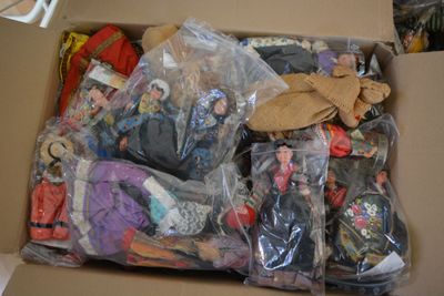 a box full of toys and other items in it