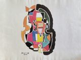 a picture of a drawing of a violin on a piece of paper