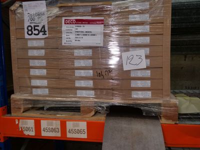 a pallet full of boxes on a pallet in a warehouse