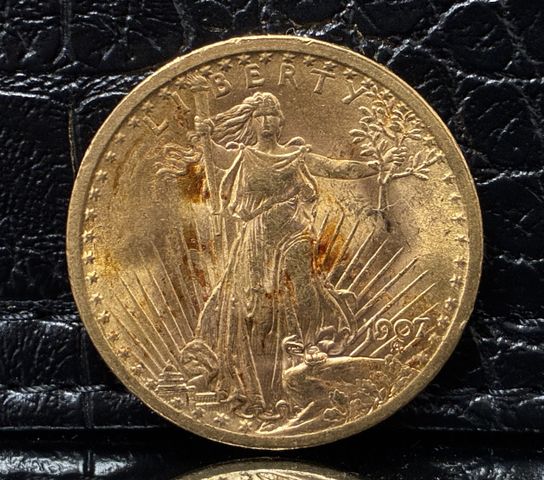 Une pièce de monnaie à valeur faciale de vingt dollars Saint Gaud...