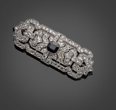 broche en diamant art déco