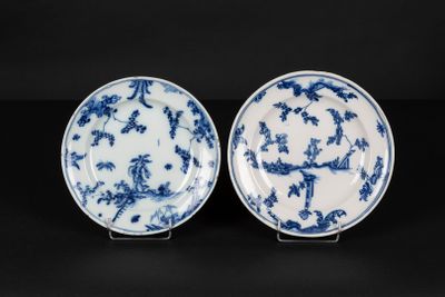pair of chinese blue and white plates