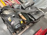 a pile of luggage sitting on top of a pallet