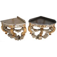PAIRE DE CONSOLES D’APPLIQUES D’ANGLES LOUIS XV en bois rech… (photo 3)