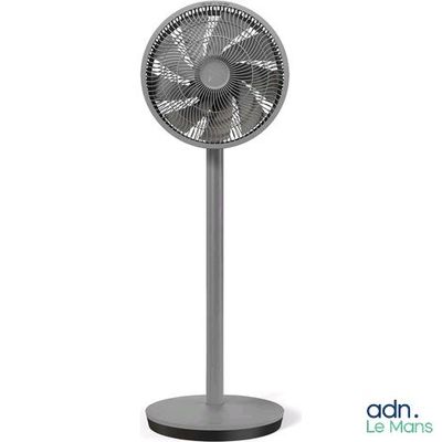 an image of a table fan on a stand with a white background