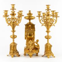 Ensemble de cheminée en trois pièces, composé d'une horloge … (photo 3)