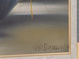 a painting of a plane on display in a museum