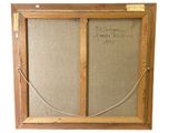 an old picture of a wooden frame with a drawing on it