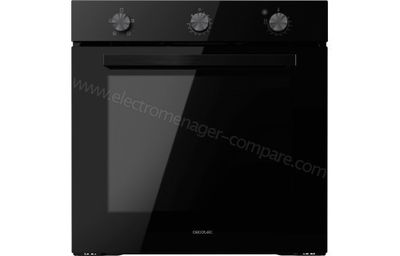une cuisinière noire équipée de quatre feux et d'une minuterie sur le dessus