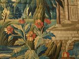 a picture of a tapestry with a building in the background
