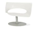 a white chair with a metal base on a white background
