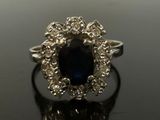 a sapphire and diamond cluster ring