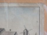 a drawing of a windmill on the side of a building