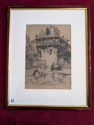 Charles Jean FORGET (1886-1960) Gravure encadrée, Les lavand…
