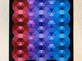 a painting of two squares of different colors on a black background