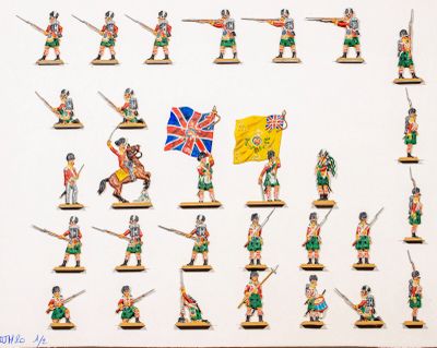 de nombreux petits soldats exposés