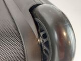 a close up of a piece of luggage on a table
