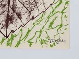 a drawing of a leaf on a piece of paper