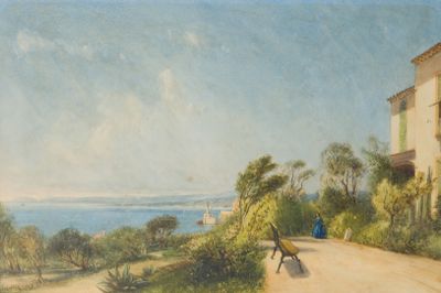 Jean LUCAS (1823-?). Paysage méditerranéen.