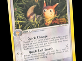 une carte Pokémon représentant un renard dans l'herbe