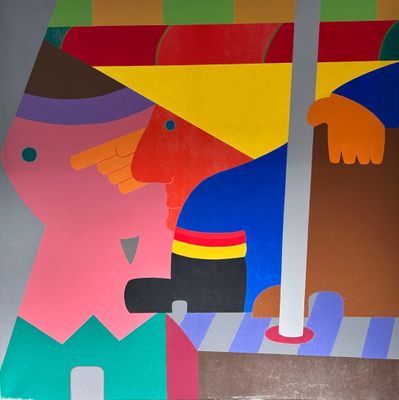 a colorful painting on the wall of a building