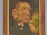 an old painting of a man with a cigarette in his mouth