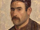 an old painting of a man with a mustache and a turban on his head