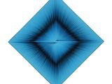 une image représentant un objet bleu en forme de losange sur fond blanc