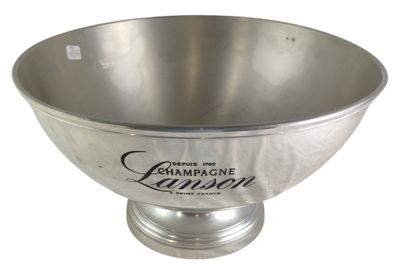 an image of a large silver bowl with the word champagne