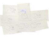 many drawings of animals on a sheet of paper