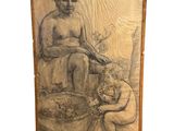 une image représentant un dessin d'un homme et d'un enfant