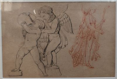 une image représentant un dessin d'un homme et d'une femme se tenant la main