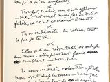 un poème écrit à la main sur un bout de papier