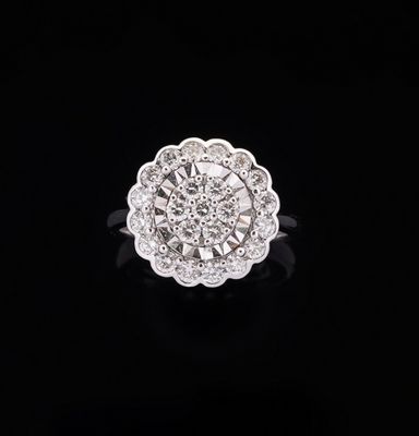 a white gold and diamond ring