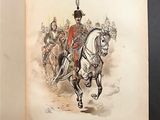 an open book with a picture of a man riding on a horse