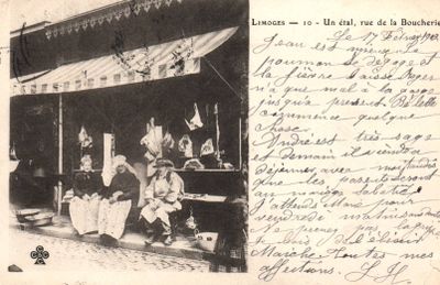 CPA : Limoges. Un étal, rue de la Boucherie - Photo 1