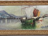 an image of a painting of a boat in a body of water