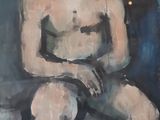 an image of a painting of a man sitting on a chair