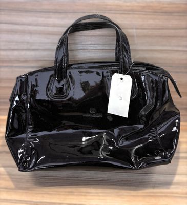 Sac à main simili cuir noir HEXAGONA