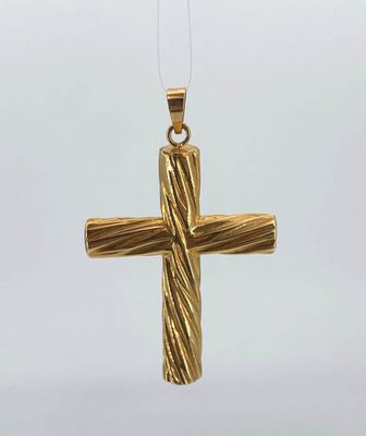 Pendentif croix en or jaune 750 °/°°° (18K) à brins de motif… - Photo 1