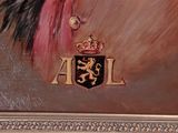 a picture of a painting of a woman with a crown on her head